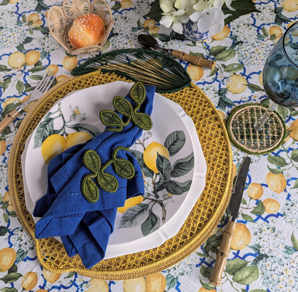 Lemon Handwoven Iraca Placemat — Placemats, [material], MacondoForever