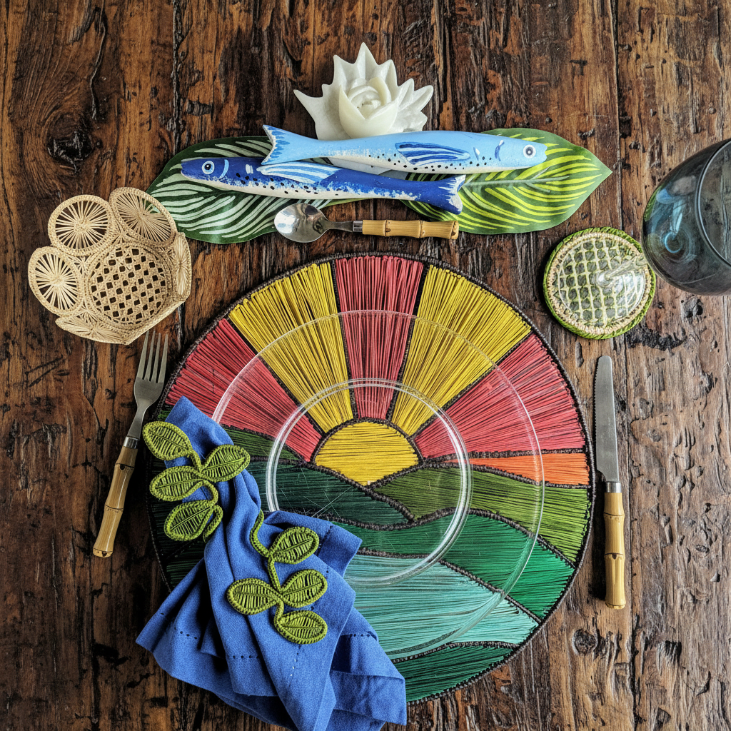 Sunrise Handwoven Iraca Placemat