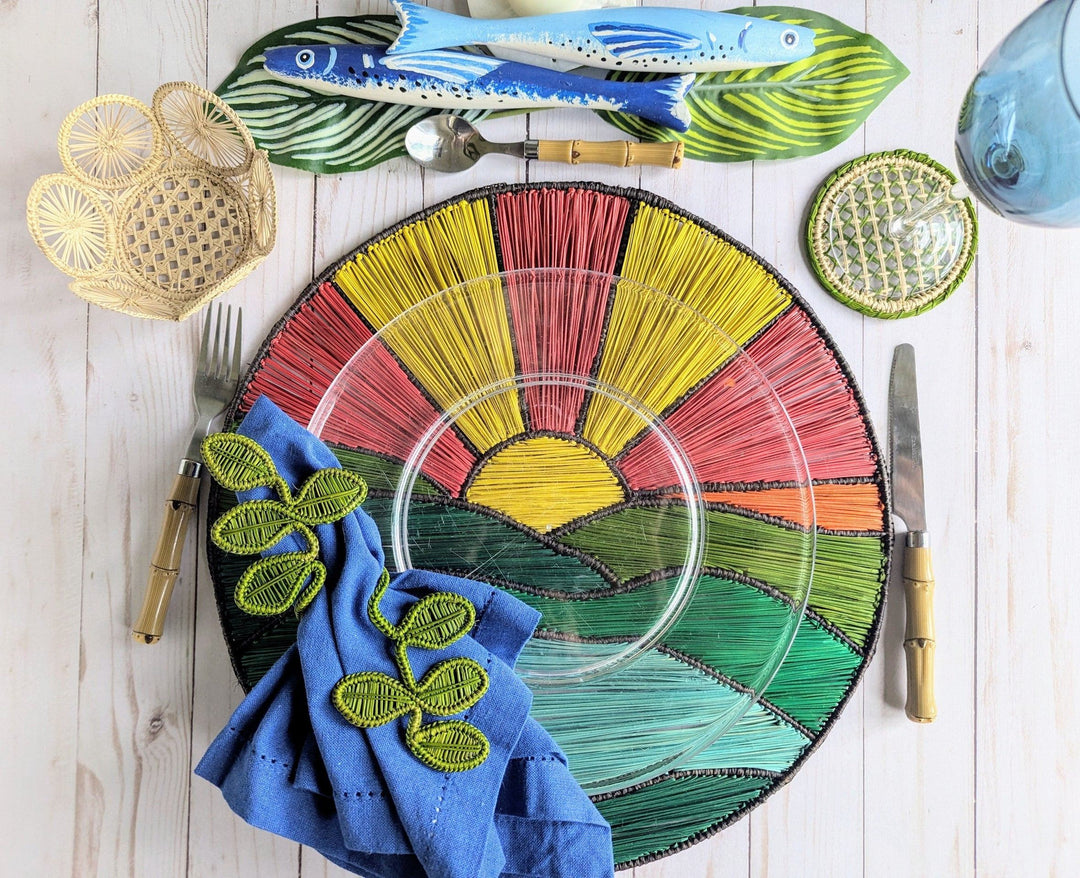 Sunrise Handwoven Iraca Placemat — Placemats, [material], MacondoForever