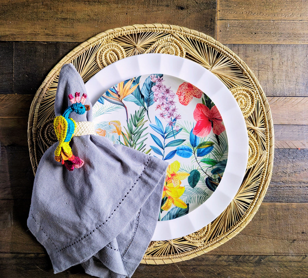 Peacock Handwoven Iraca Napkin Ring — Napkin Ring, [material], MacondoForever