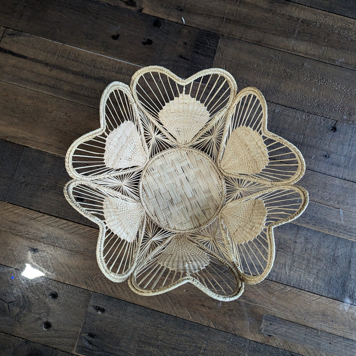 Floral Handwoven Iraca Bread Basket
