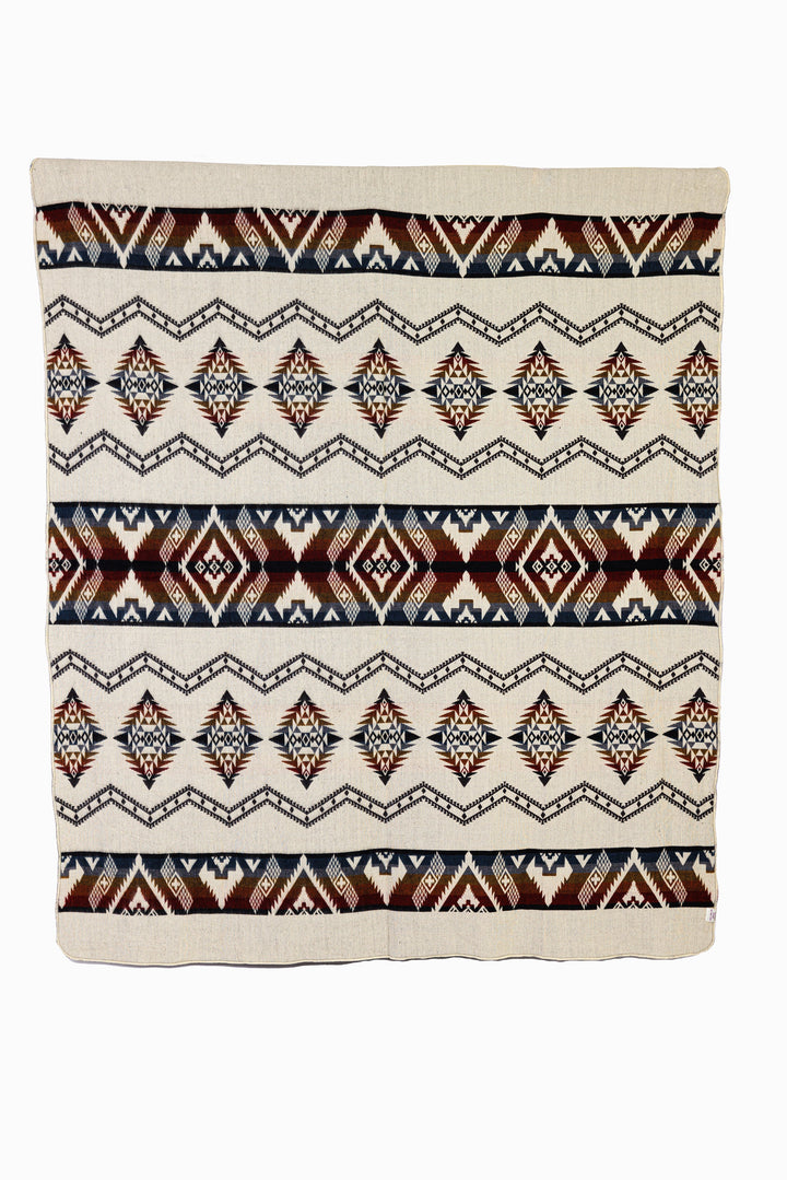 Handwoven Reversible Brown Red Wave Alpaca Throw Blanket- Yachana Collection