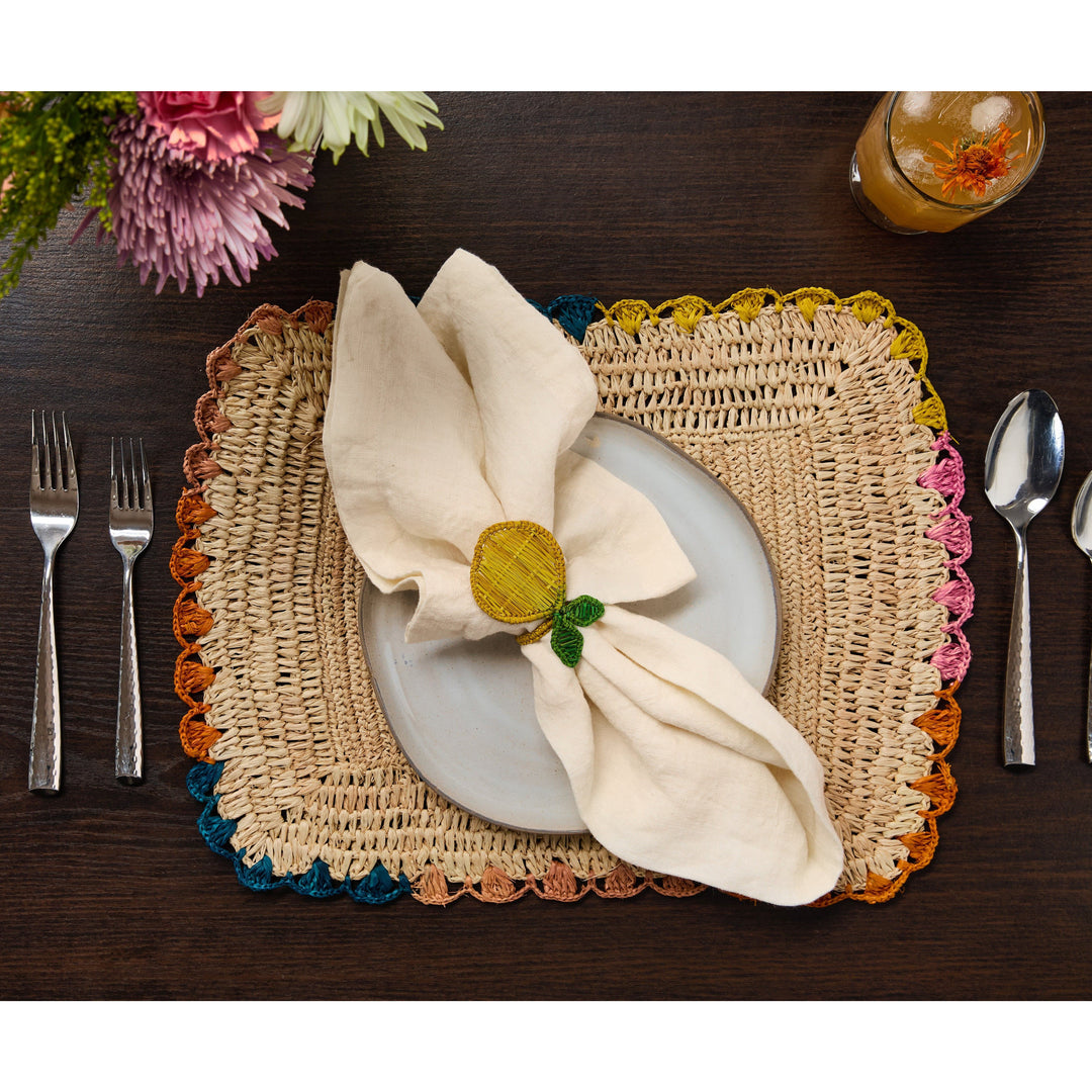 Lemon Napkin Ring  –Handwoven Iraca Palm — Napkins, [material], Payton James