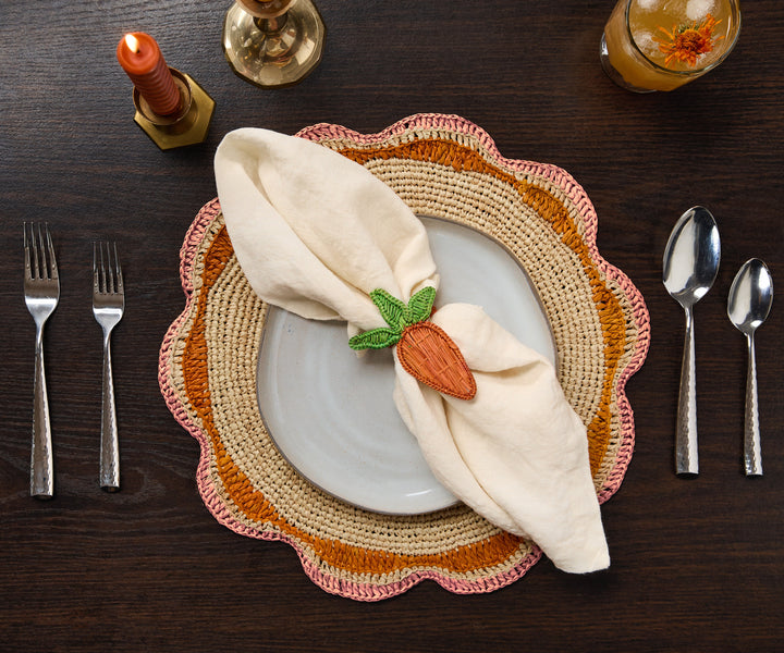 Carrot Napkin Ring–Handwoven Iraca Palm