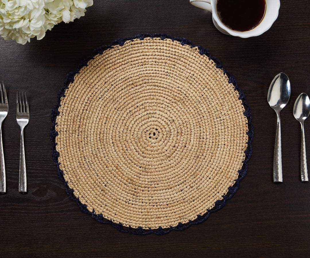 Handwoven Aura Blue Edge Placemat