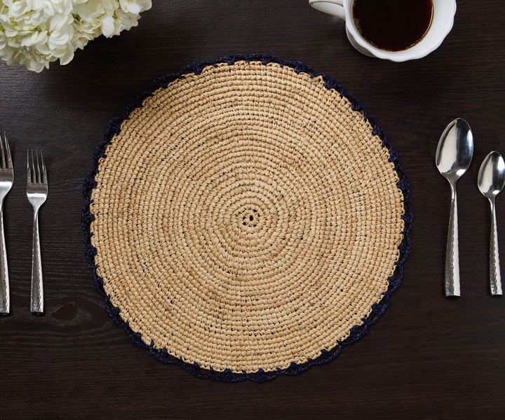 Handwoven Aura Blue Edge Placemat