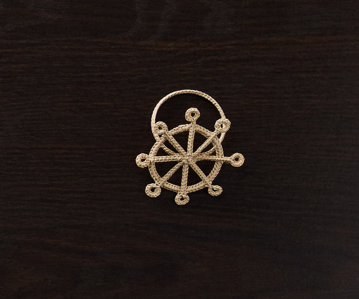 Coastal Ship Wheel Napkin Ring–Handwoven Iraca Palm