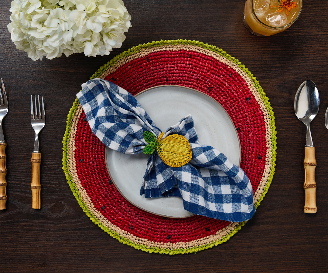 Lemon Napkin Ring  –Handwoven Iraca Palm
