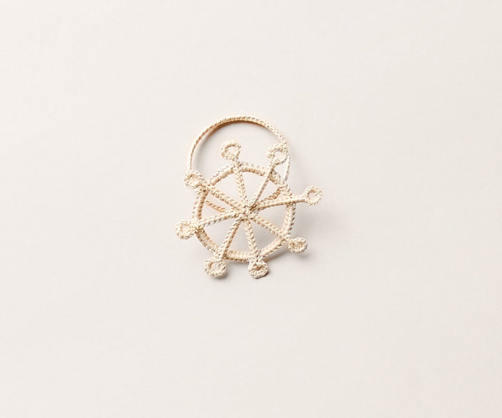 Coastal Ship Wheel Napkin Ring–Handwoven Iraca Palm