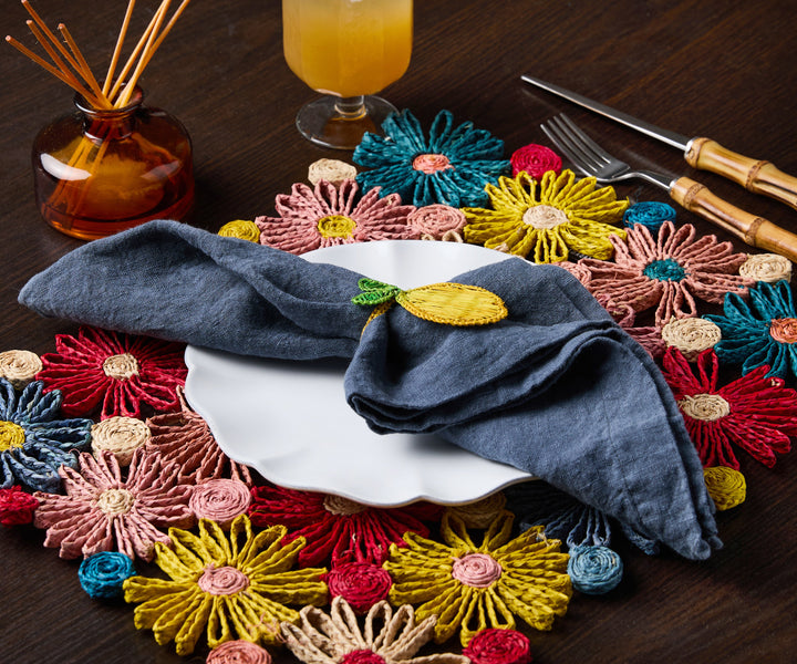 Lemon Napkin Ring  –Handwoven Iraca Palm