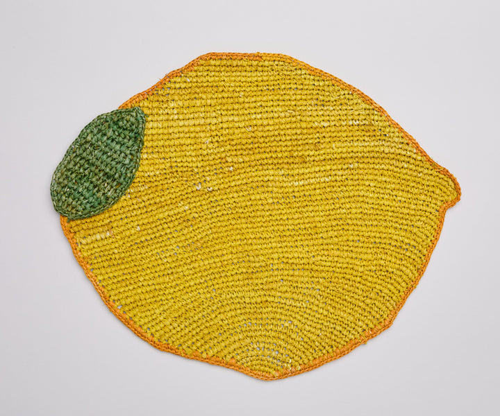 Handwoven Raffia Lemon Placemat