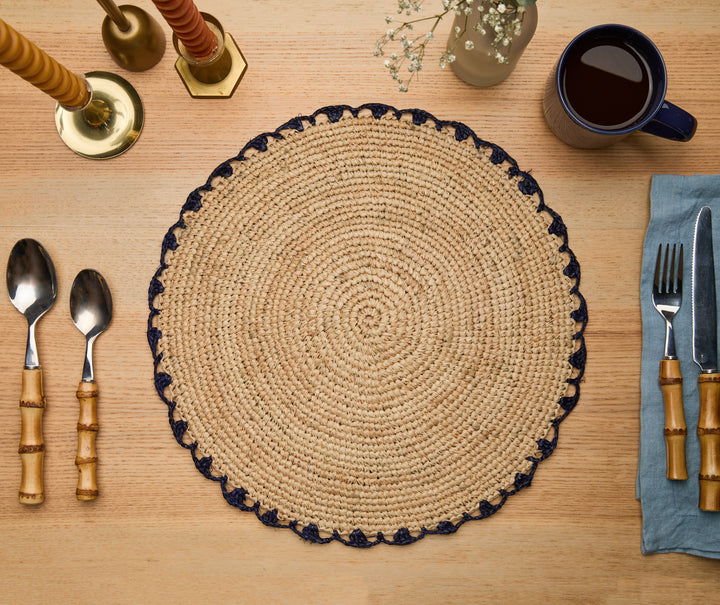 Handwoven Aura Blue Edge Placemat