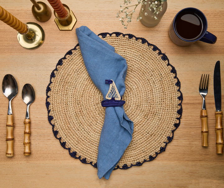 Coastal Sailboat Napkin Ring – Handwoven Iraca Palm