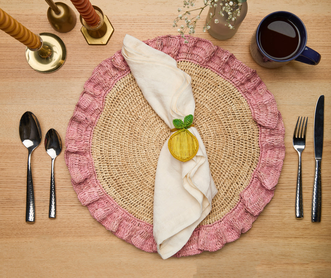 Lemon Napkin Ring  –Handwoven Iraca Palm