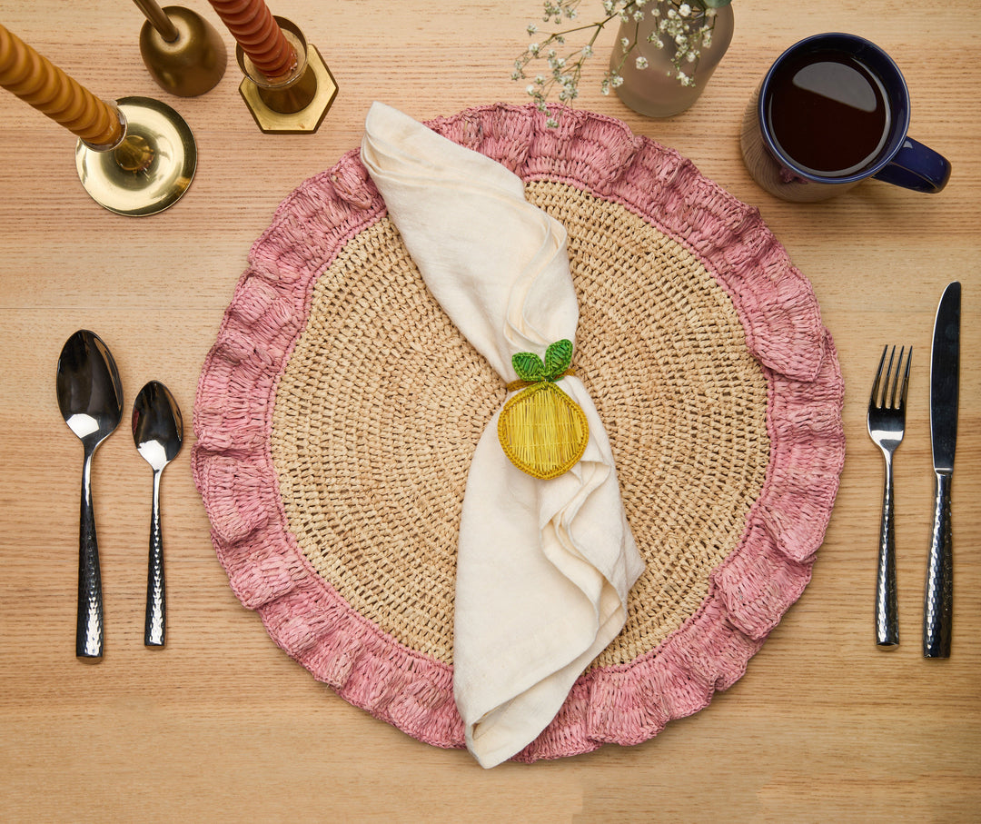 Lemon Napkin Ring  –Handwoven Iraca Palm — Napkins, [material], Payton James