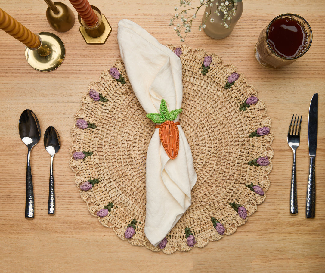 Carrot Napkin Ring–Handwoven Iraca Palm