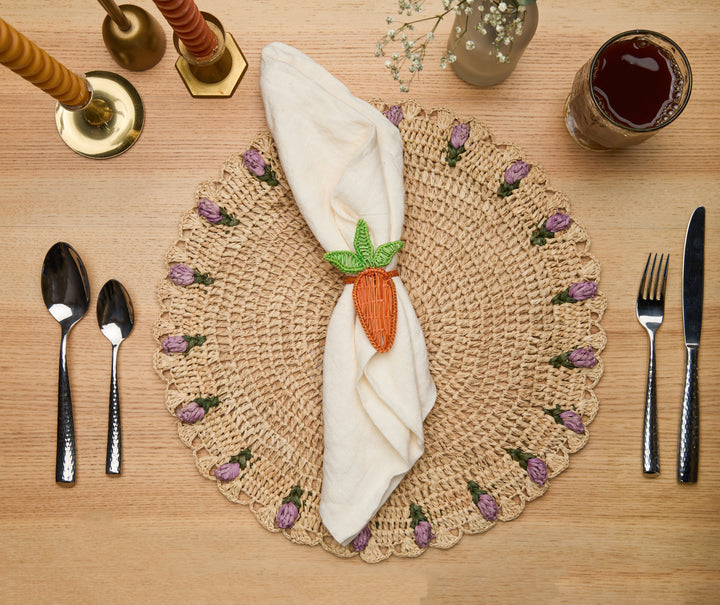 Carrot Napkin Ring–Handwoven Iraca Palm — Napkins, [material], Payton James