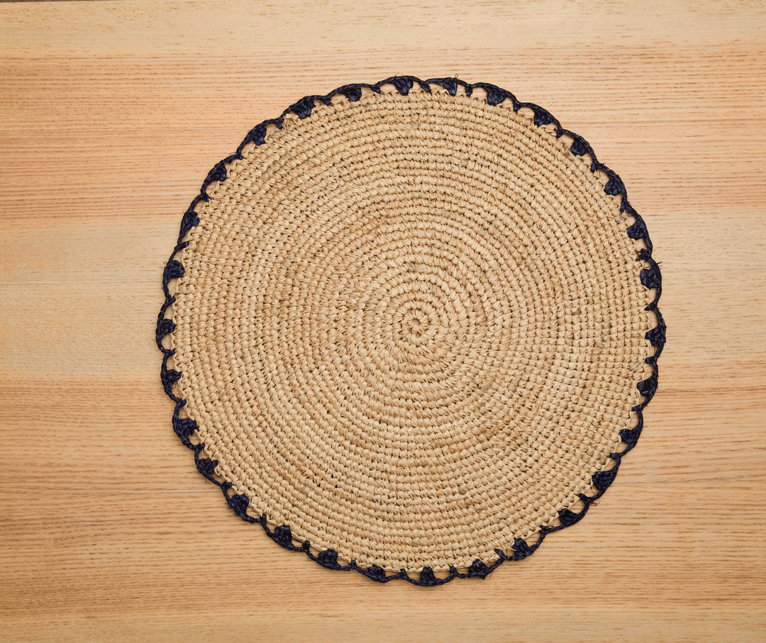 Handwoven Aura Blue Edge Placemat
