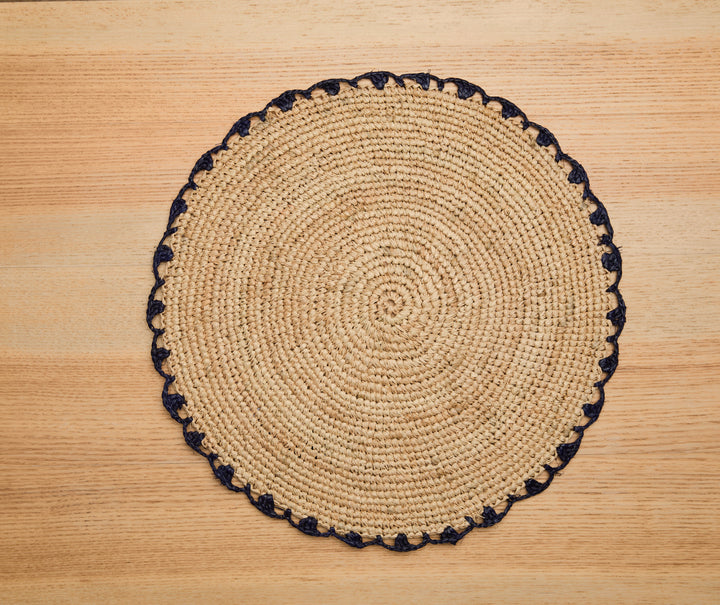 Handwoven Aura Blue Edge Placemat