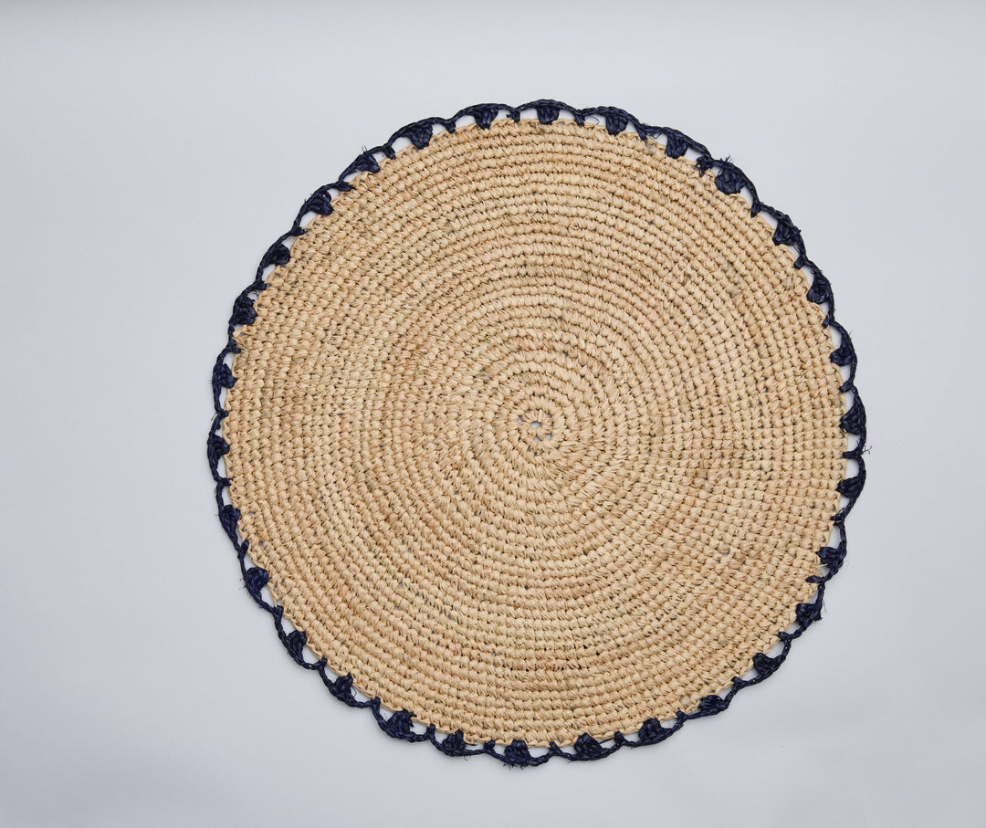 Handwoven Aura Blue Edge Placemat