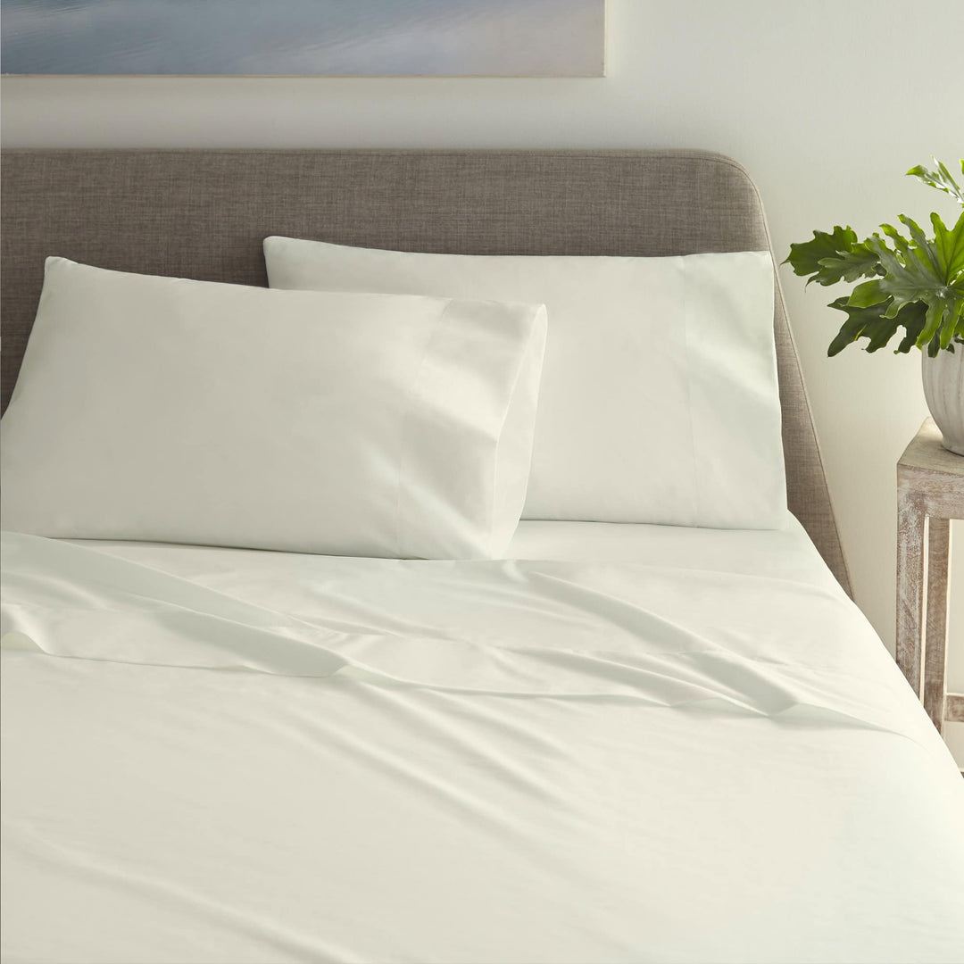 Organic Cotton Percale Sheet Set—270 TC with Picot Embroidery