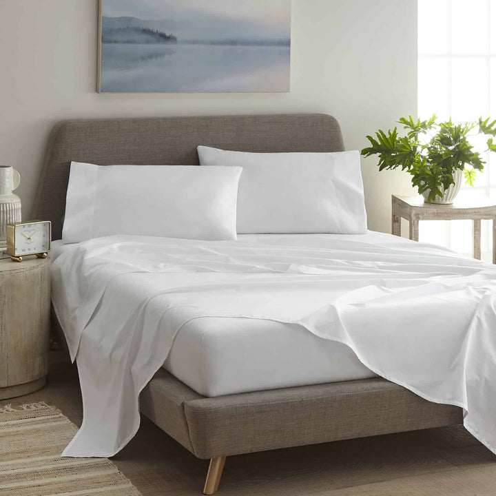 Organic Cotton Percale Sheet Set—270 TC with Picot Embroidery