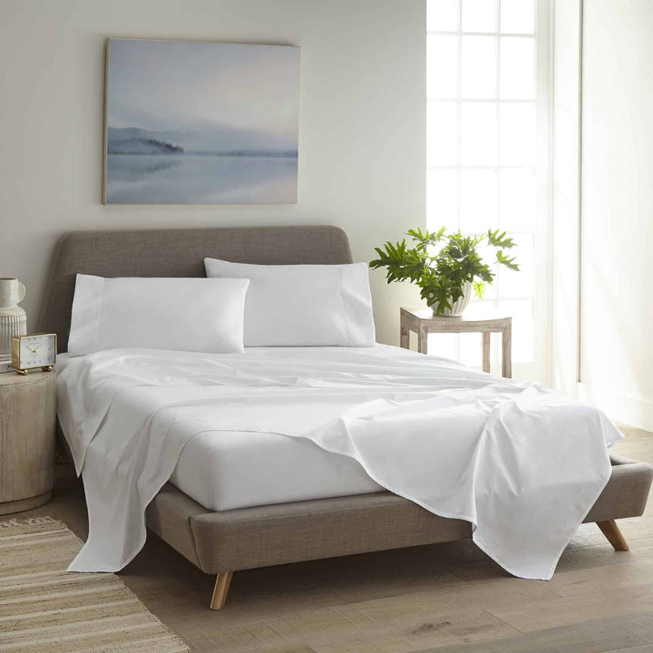 Organic Cotton Percale Sheet Set—270 TC with Picot Embroidery