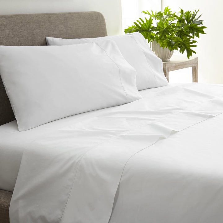 Organic Cotton Percale Sheet Set—270 TC with Picot Embroidery