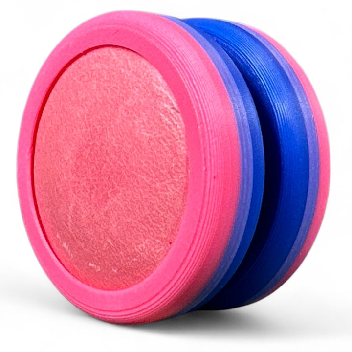 Pride Moons pink and blue striped oval discs stack