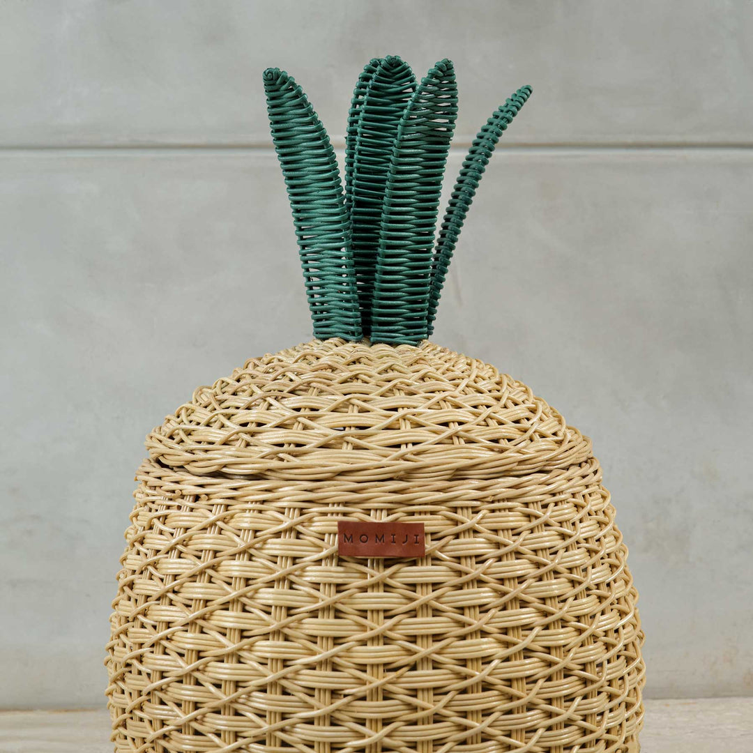 Pineapple Rattan Storage Basket Natural (Medium)
