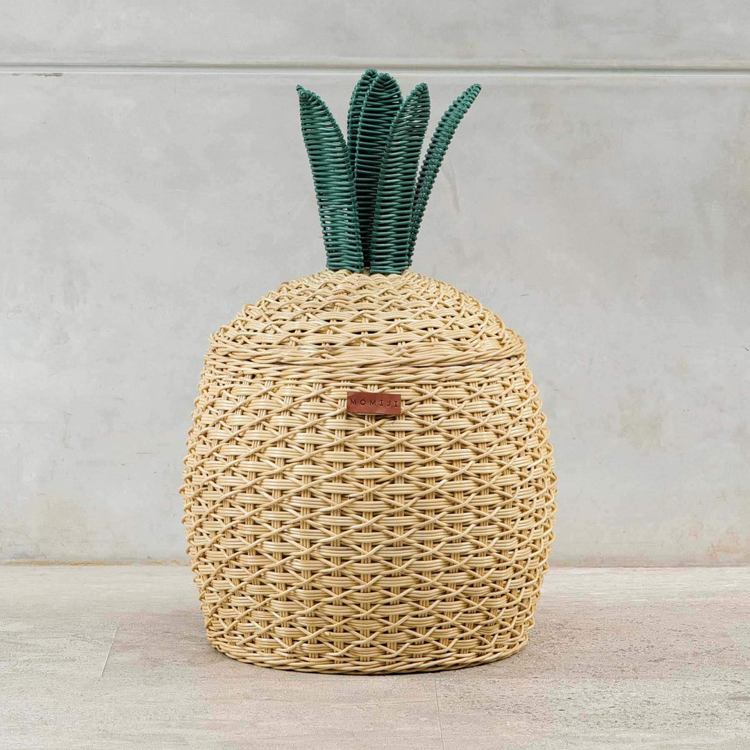 Pineapple Rattan Storage Basket Natural (Medium)