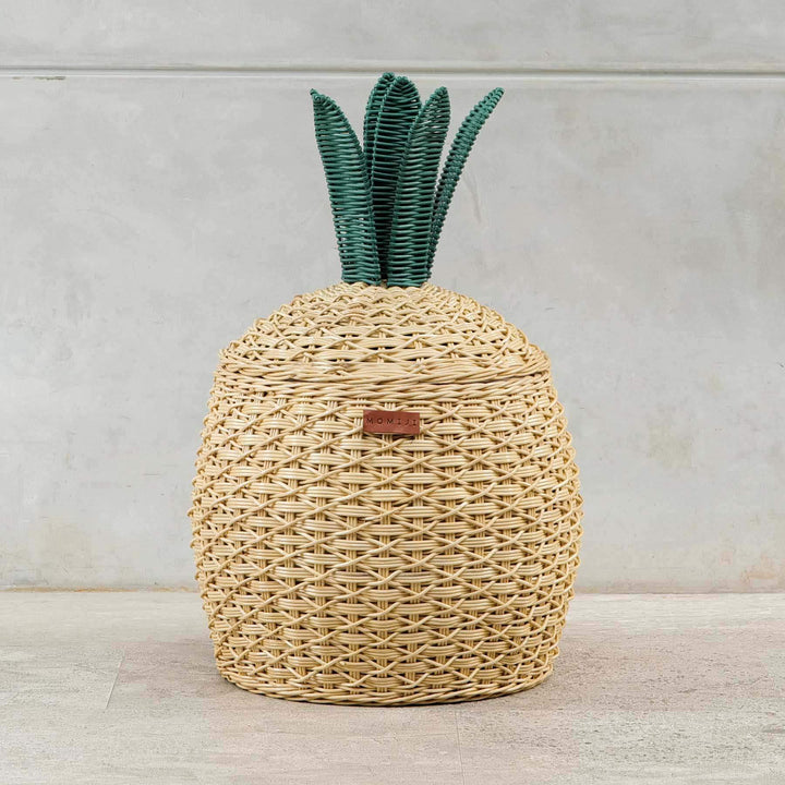 Pineapple Rattan Storage Basket Natural (Medium)