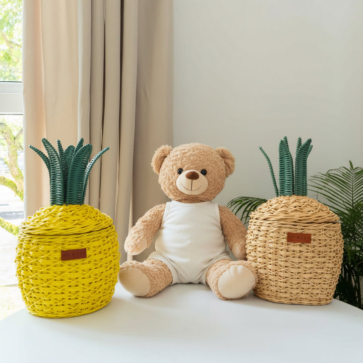 Pineapple Rattan Storage Basket Natural - Small