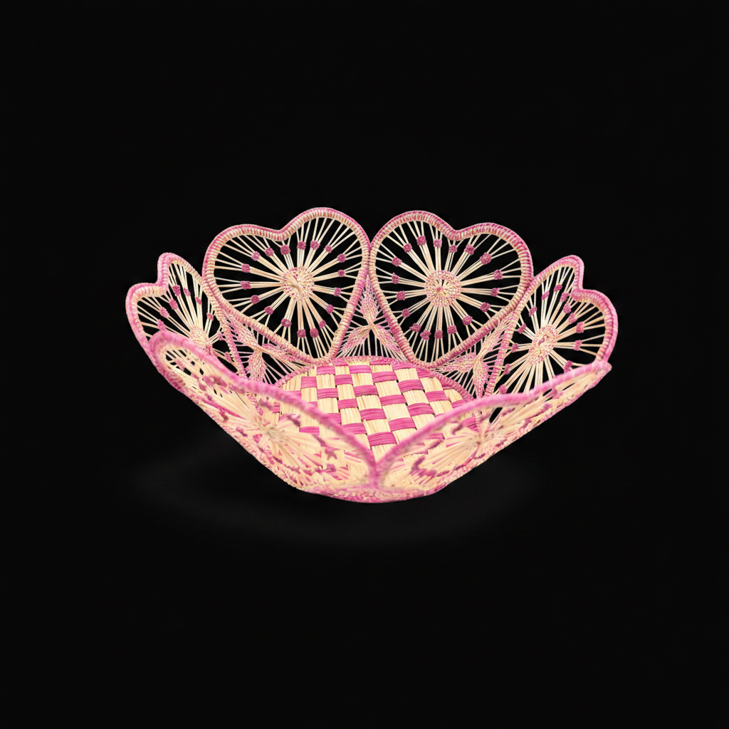 Heartfelt Handwoven Iraca Bread Basket