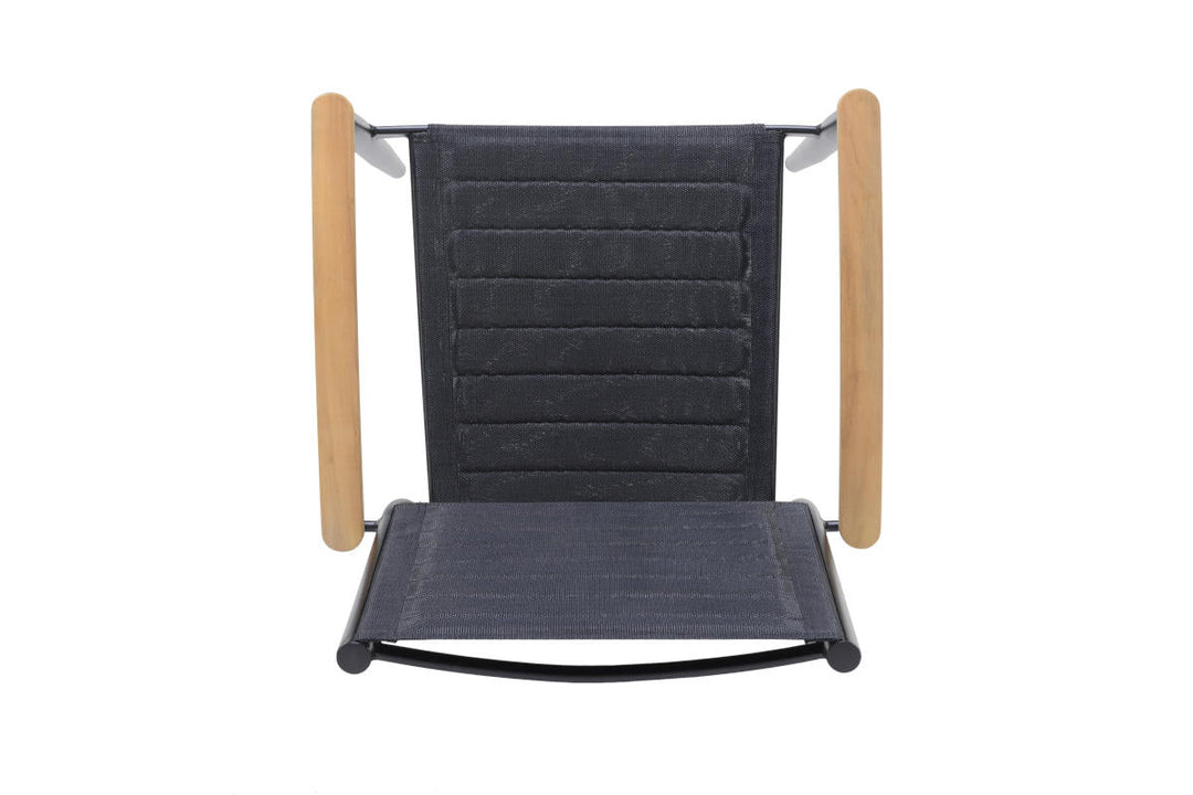 Portals Dark Lite FSC Teak Wood and Aluminum Rectangular Dining Set