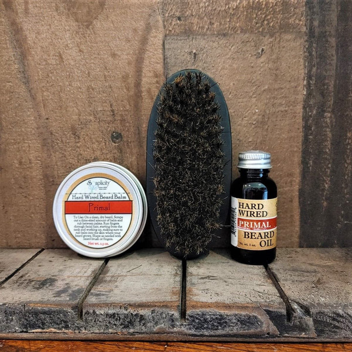 Beard-Pro Gift Set Beard Oil, Balm, & Brush — beard gift set, [material], Soaplicity