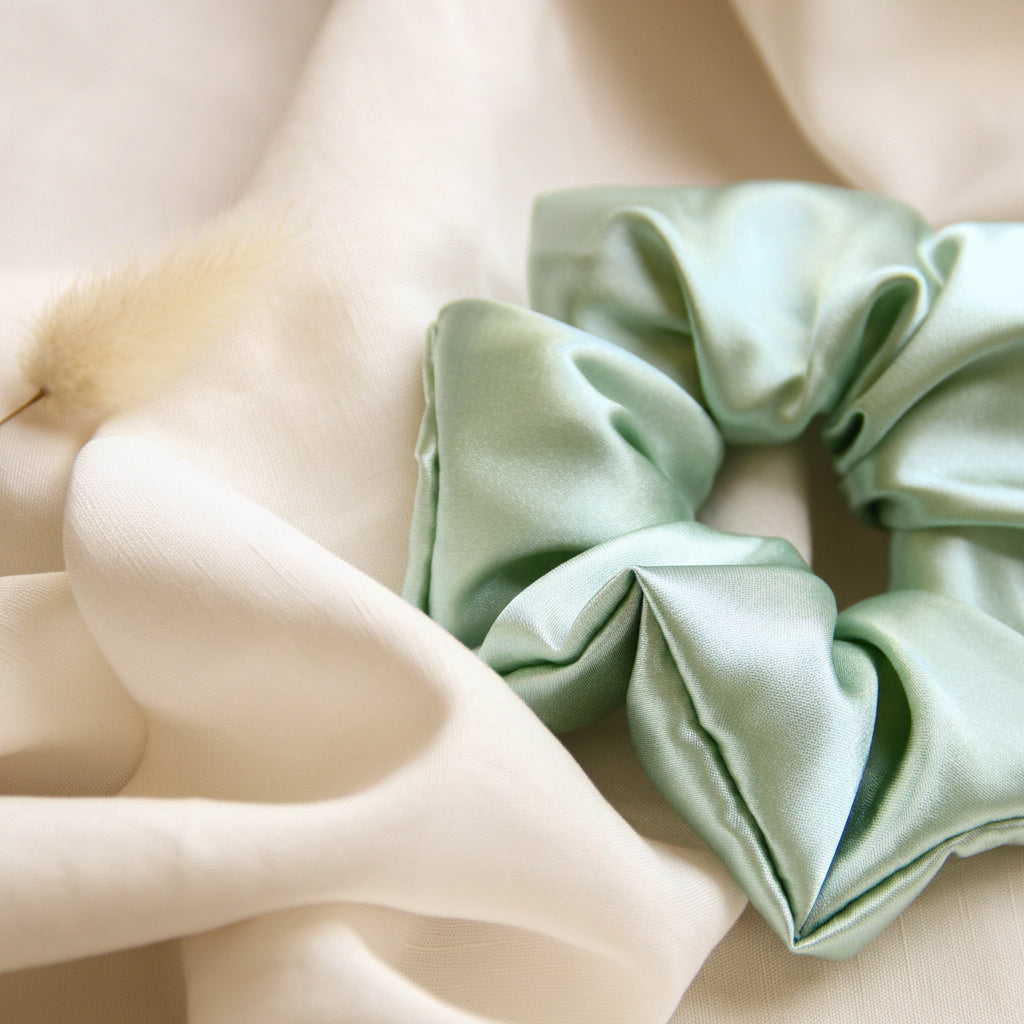 Mint Satin Scrunchie