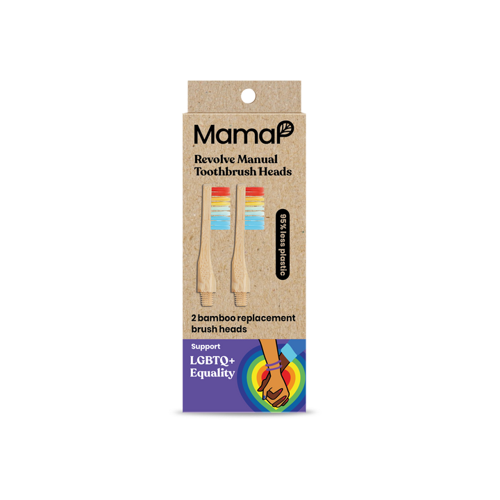 Revolve refill toothbrush heads package, 2 bamboo replacement brush heads
