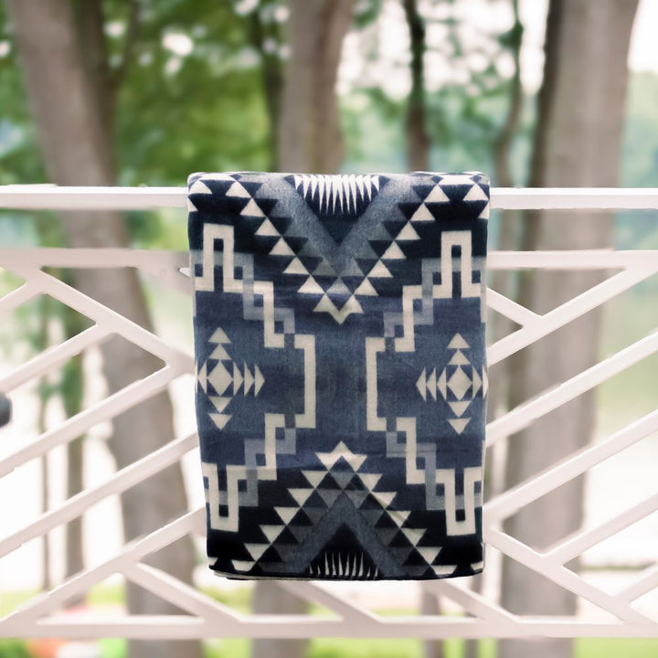 Handwoven Reversible Interlocking Lines Gray Black & Cream Alpaca Throw Blanket - Yachana Collection
