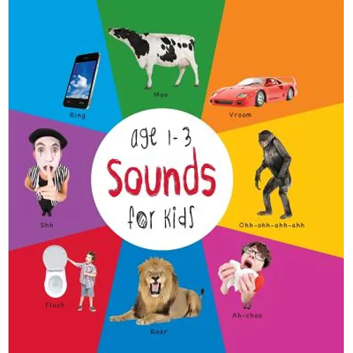 Hardcover board book for kids with animal sound cover, age 1-3