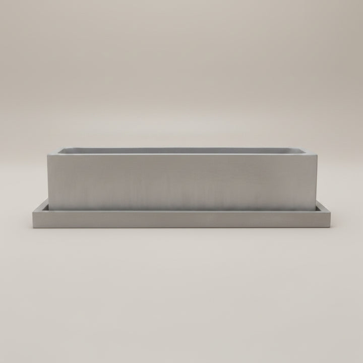 Concrete Rectangle Planter: Gray