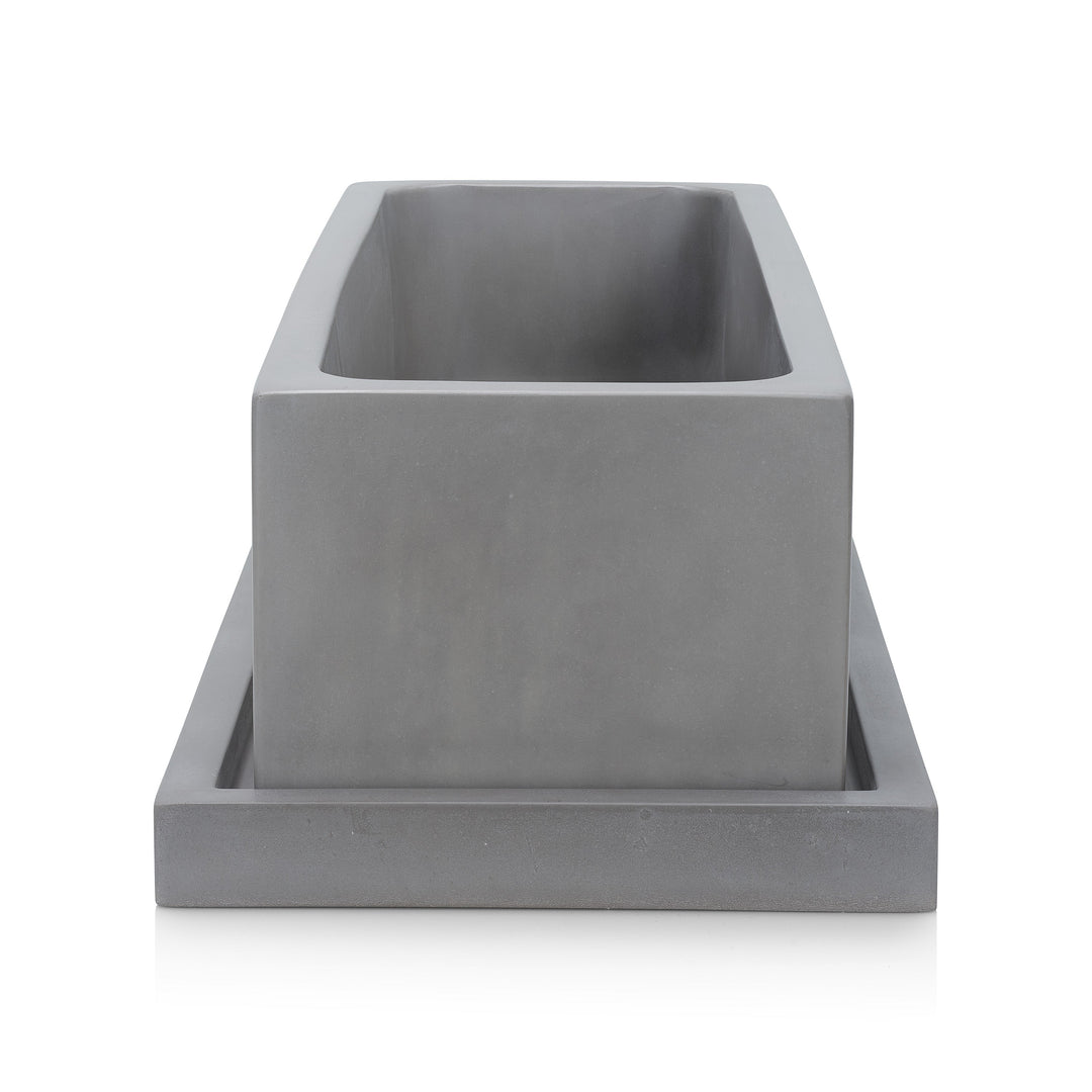 Concrete Rectangle Planter: Gray