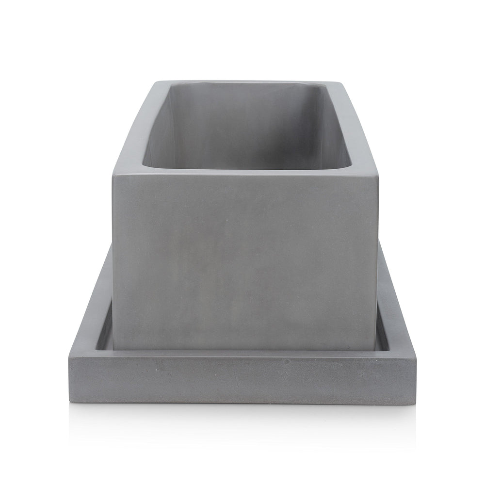 Concrete Rectangle Planter: Gray — , [material], Port Living Co.
