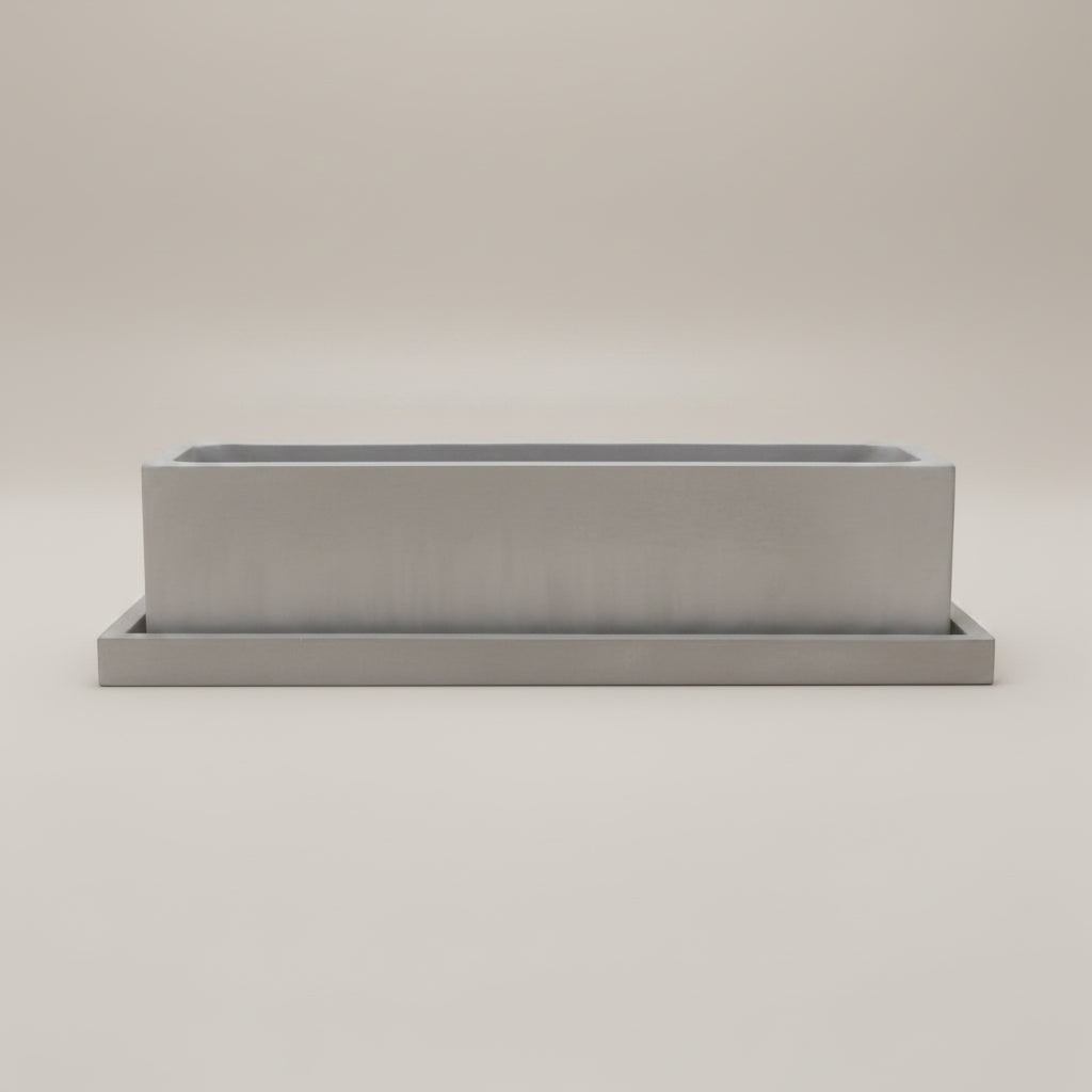 Concrete Rectangle Planter: Gray — , [material], Port Living Co.
