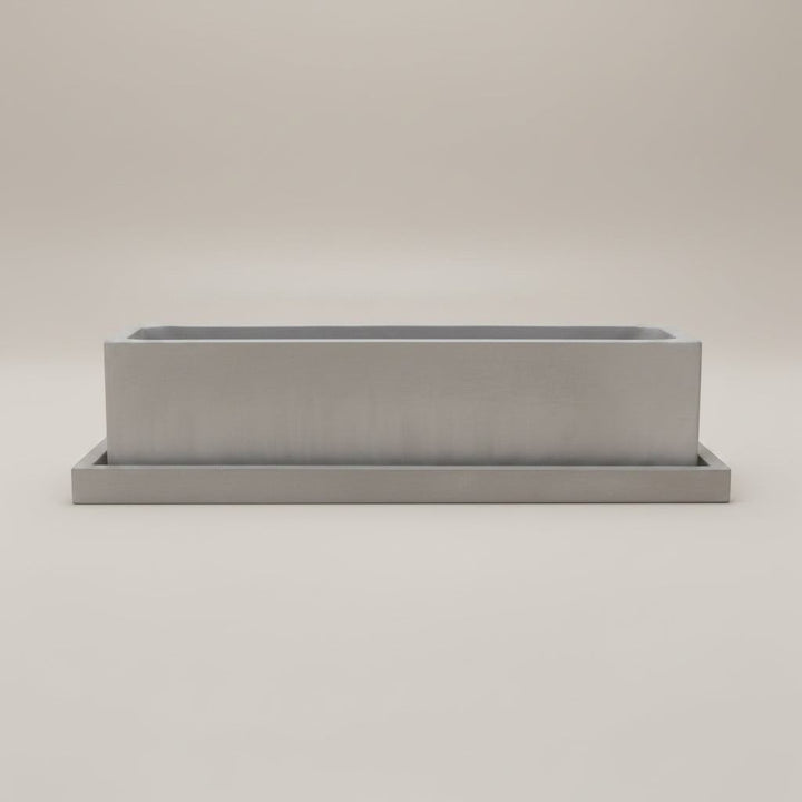Concrete Rectangle Planter: Gray — , [material], Port Living Co.