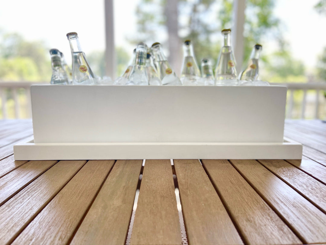 Concrete Rectangle Planter: White