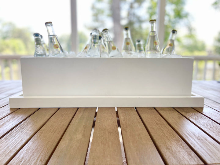 Concrete Rectangle Planter: White