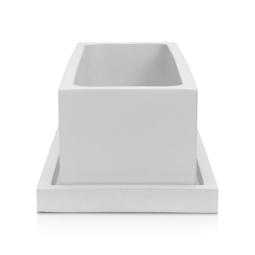 Concrete Rectangle Planter: White — , [material], Port Living Co.