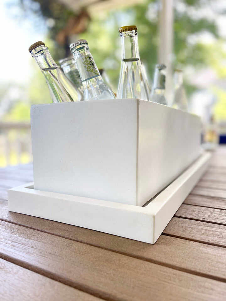 Concrete Rectangle Planter: White — , [material], Port Living Co.