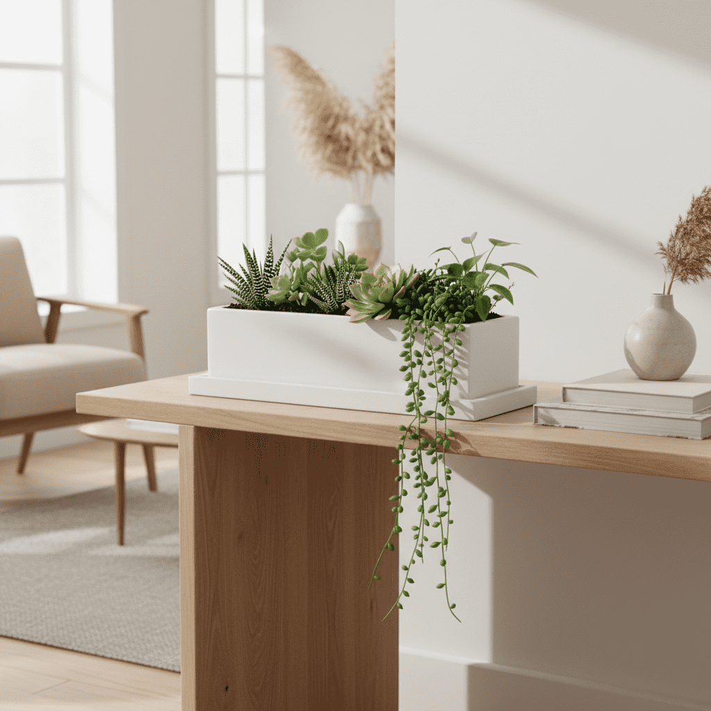 Concrete Rectangle Planter: White — , [material], Port Living Co.